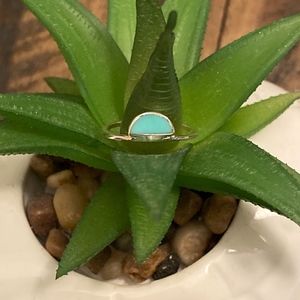 PURA VIDA RETIRED HALF MOON TURQUOISE RING | SILVER